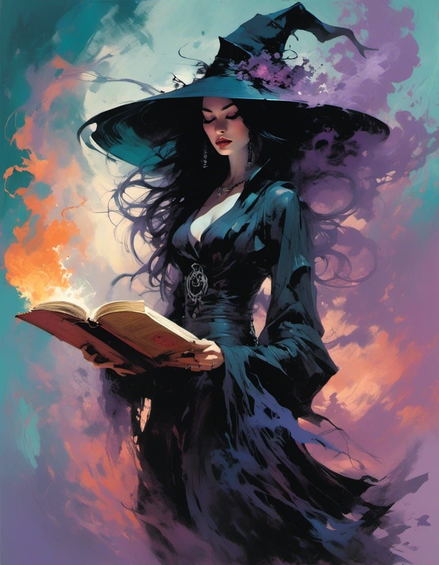 Black-Haired Witch in a Mystical World
