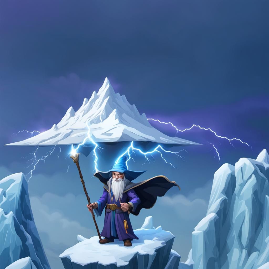 Angry Wizard Commands a Lightning Storm