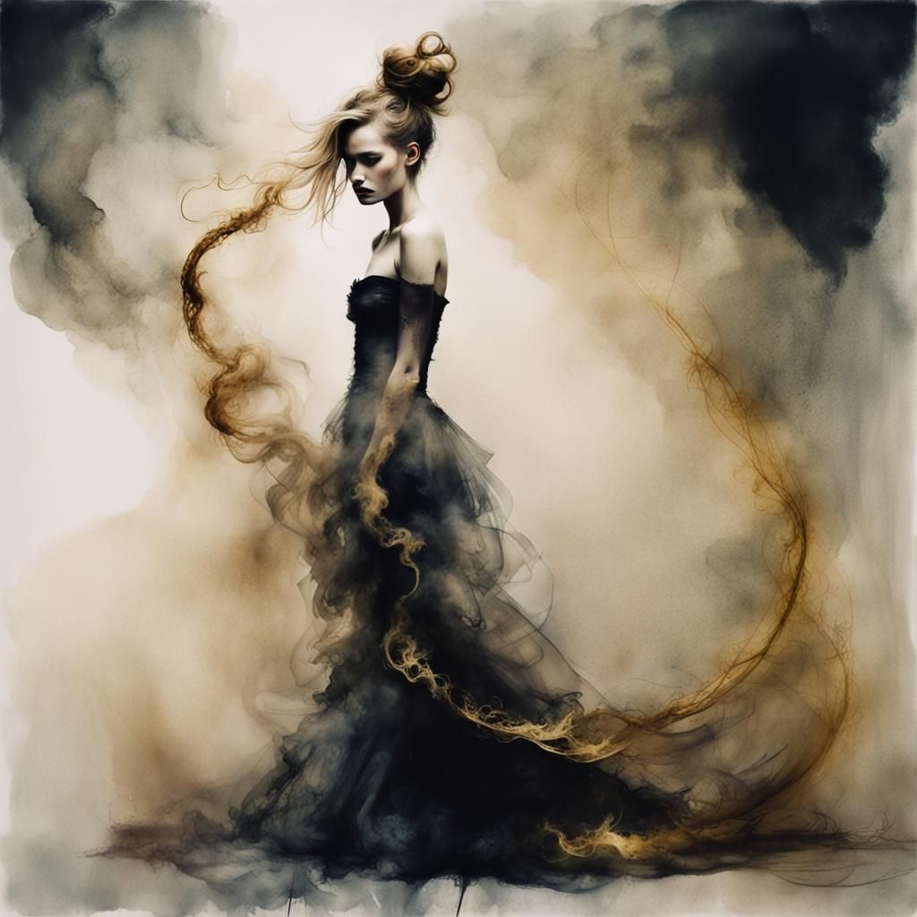 Ethereal Cobra Emerges in Watercolour and Ink