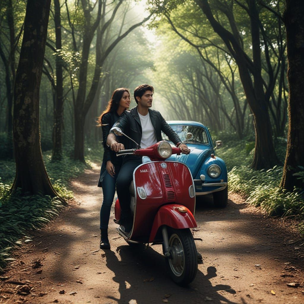 Tropical Jungle Photoshoot with Beetle and Vespa