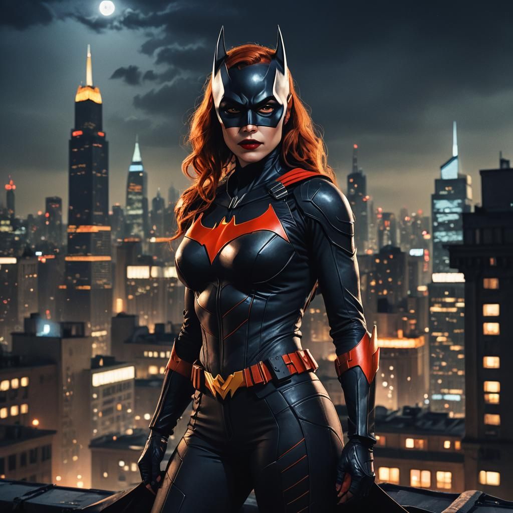 Batwoman Heroic Portrait on Gotham Rooftop