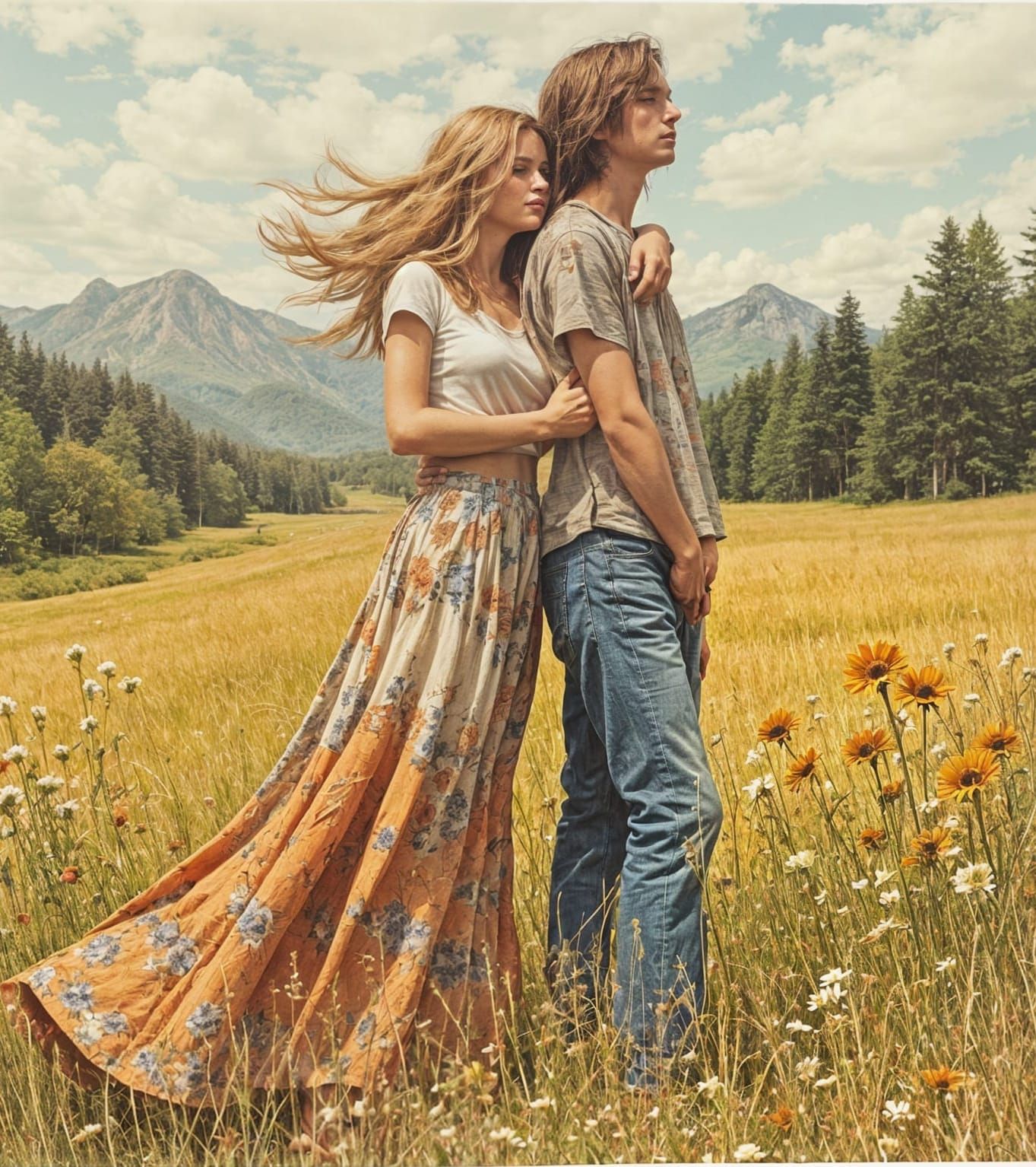 Retro Polaroid Photo of a Couple in the Adirondacks