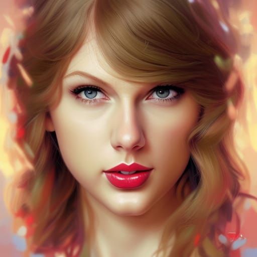 Taylor Swift Strawberry Portrait in Digital Art Style