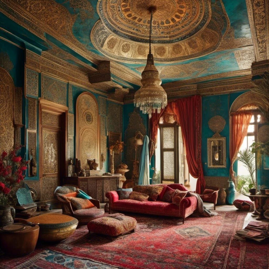 Moroccan Mansion by the Ocean: Pre-Raphaelite Art