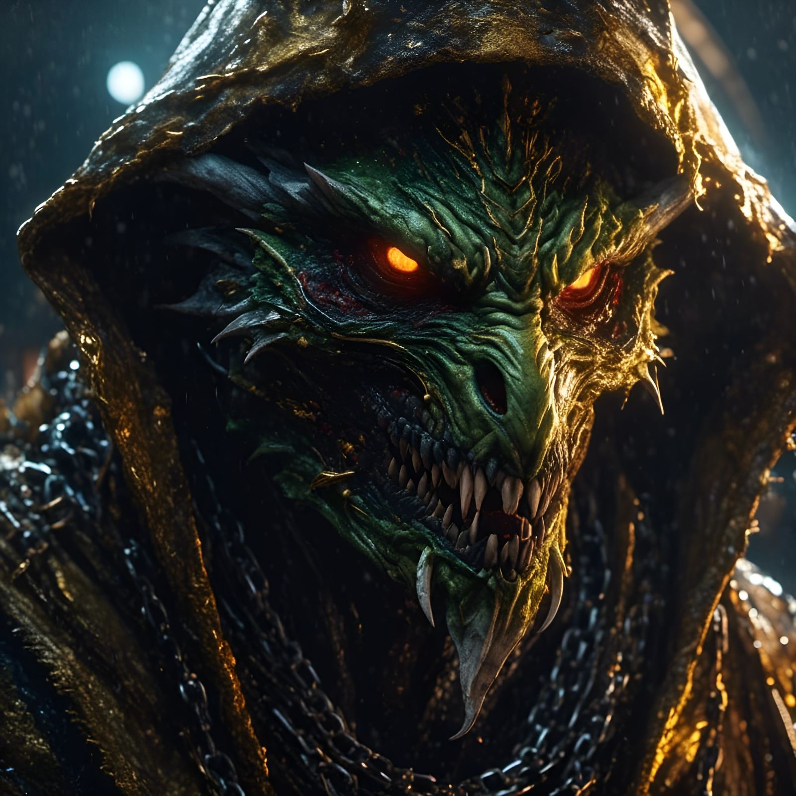 Photorealistic Toxic Waste Monster Portrait