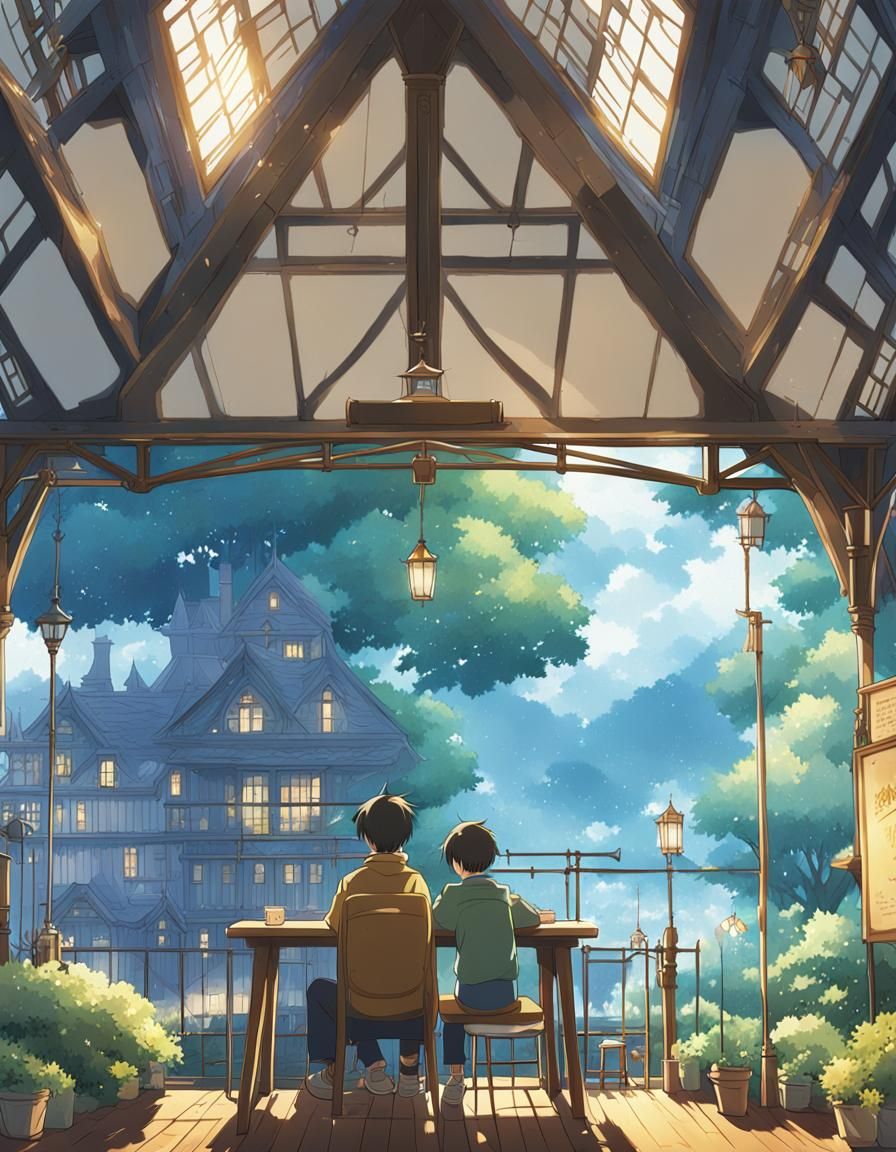 Harry Potter Anime Key Visual in Ghibli Style