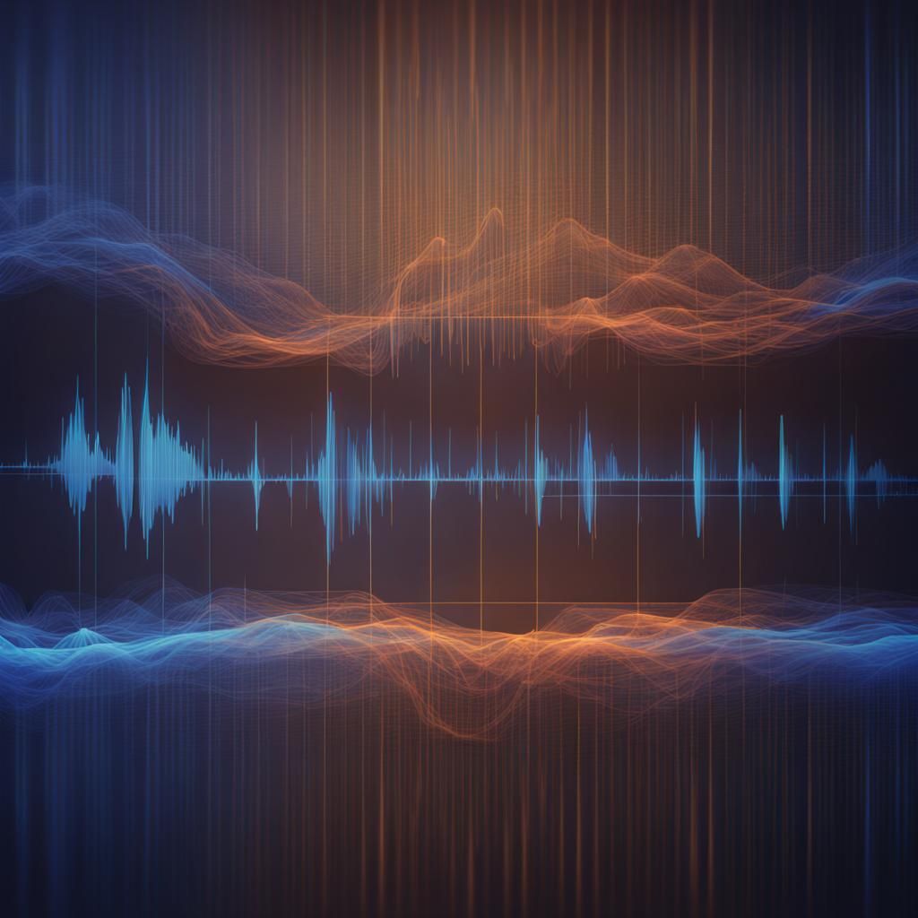 Software Synthesizer Waveform on Blue Monitor