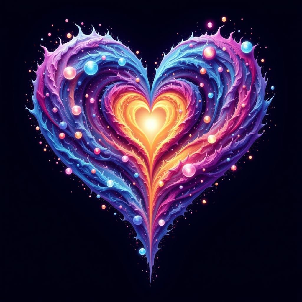 Cosmic Pop Art Heart in Vibrant Colors