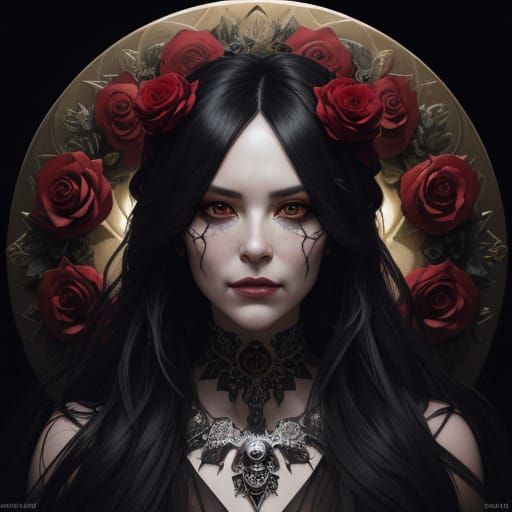 Dark Wreath of Skulls and Roses Concept Art