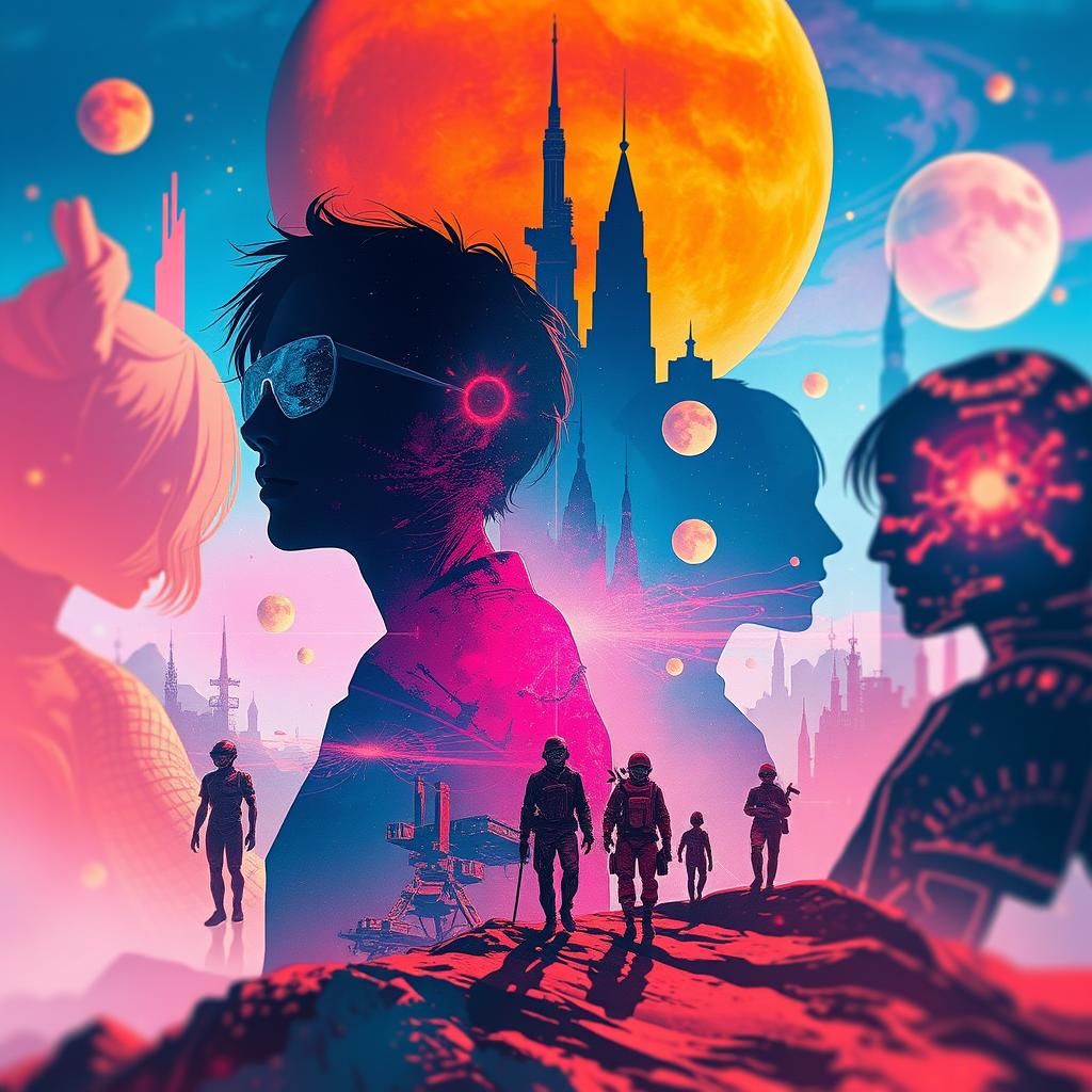 Cyberpunk Universe Journey: A Surreal Collage Art Illustrati...