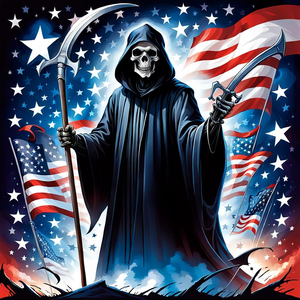 Grim Reaper's 2024 US Election Campaign Poster