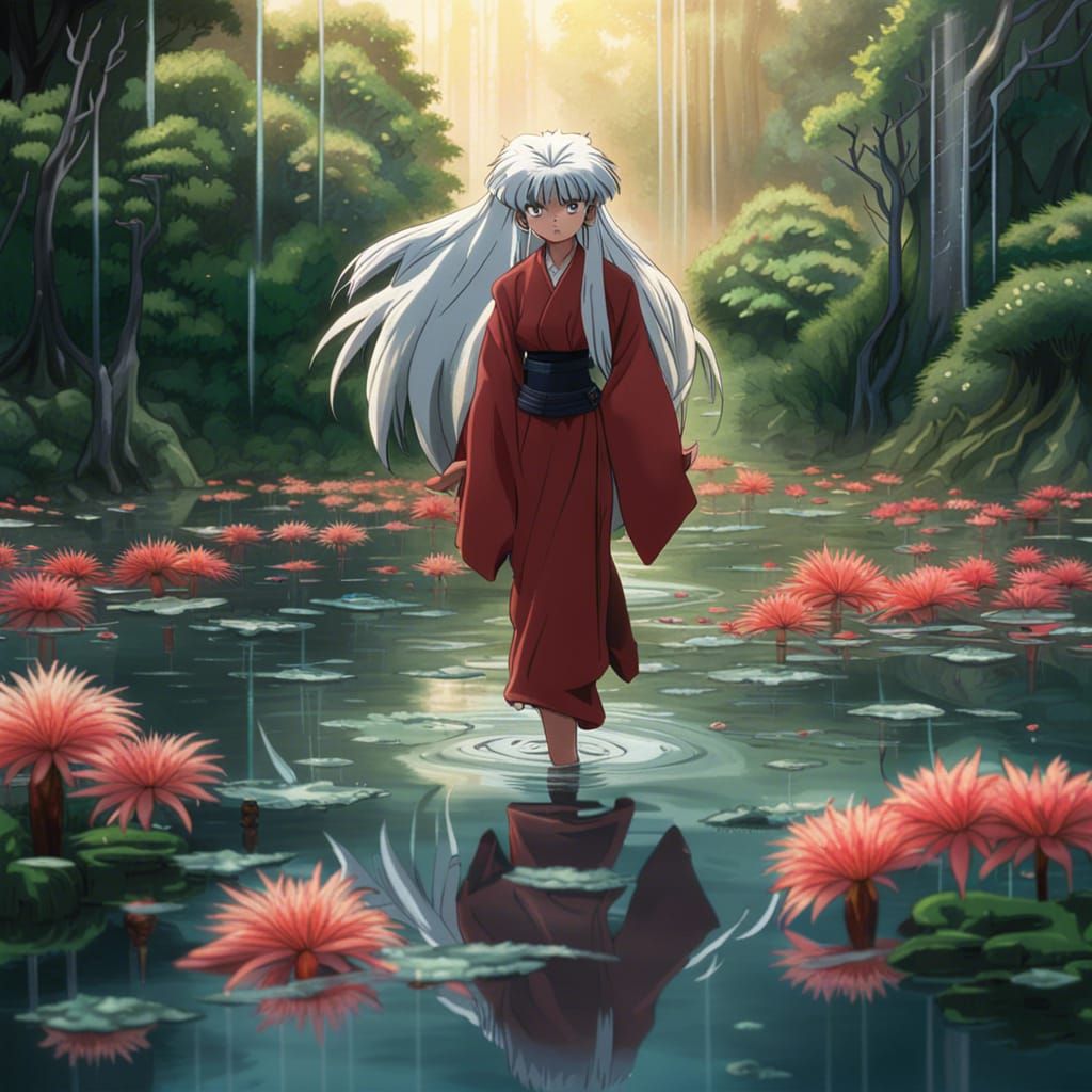Kikiyo Walks on Water in Digital Painting