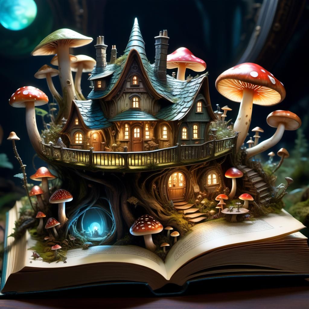 Miniature Fairy Wonderland Inside a Book
