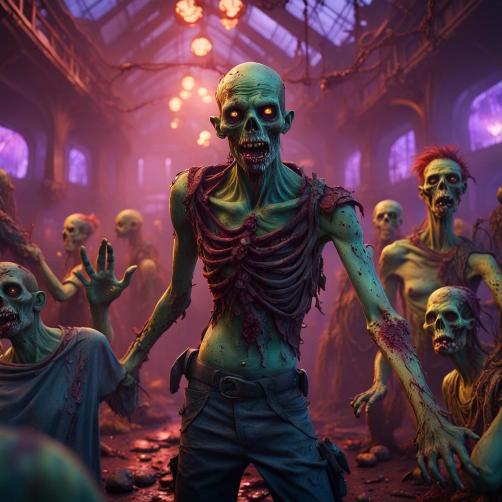 Detailed Zombie Rave in Deep Color