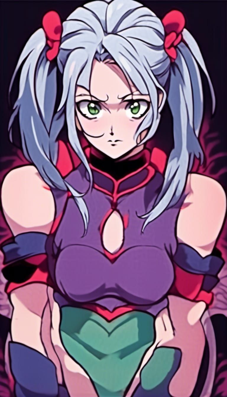 Anime Portrait: Psychic Blonde Bodybuilder in Deep Color