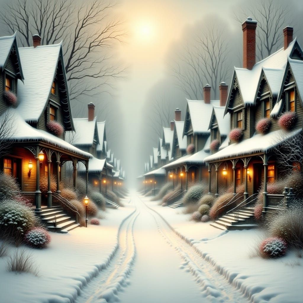 1869 Town Street in Encaustic Art Style