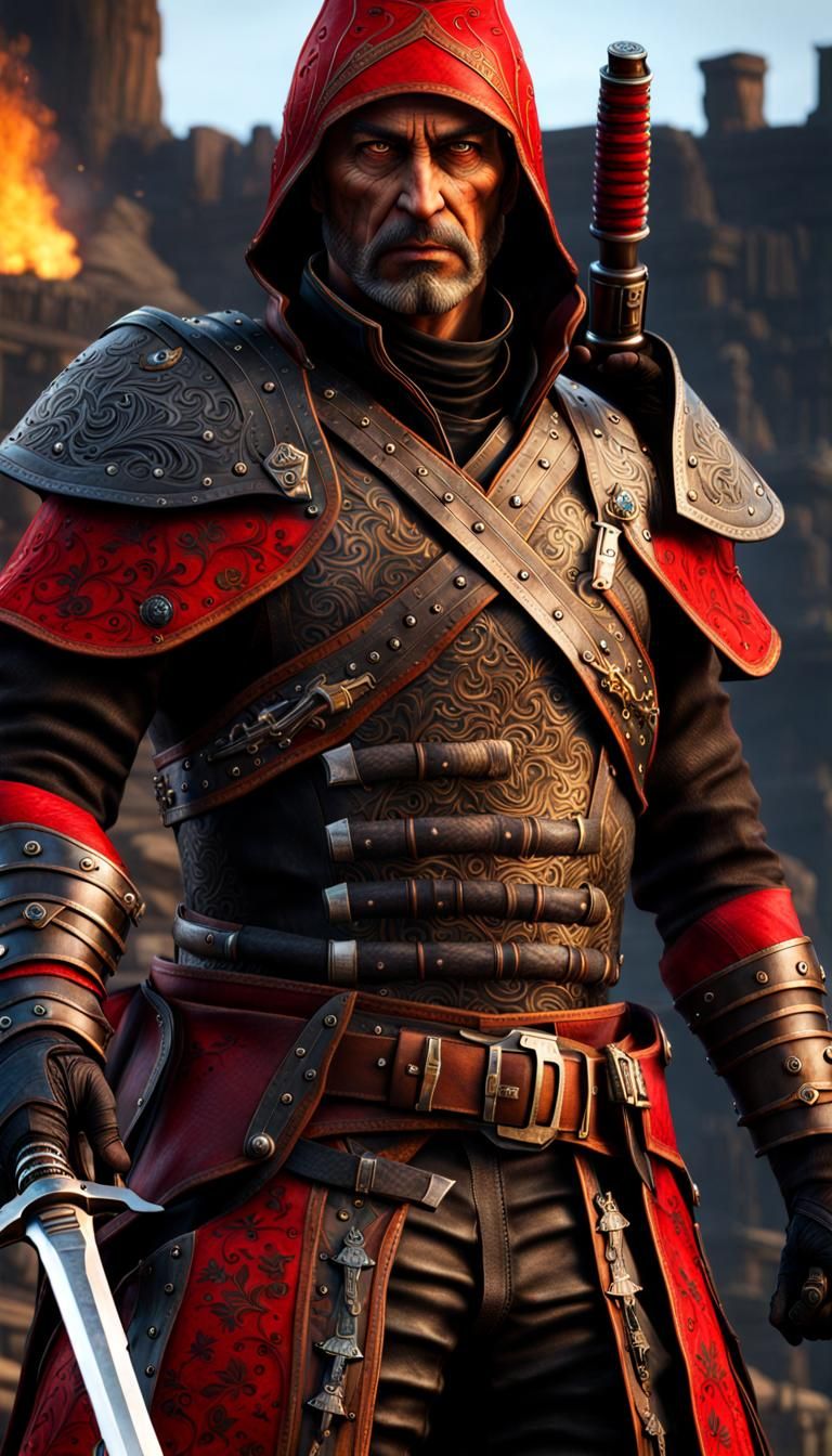 Burn-Scarred Rogue with Revolver and Katana