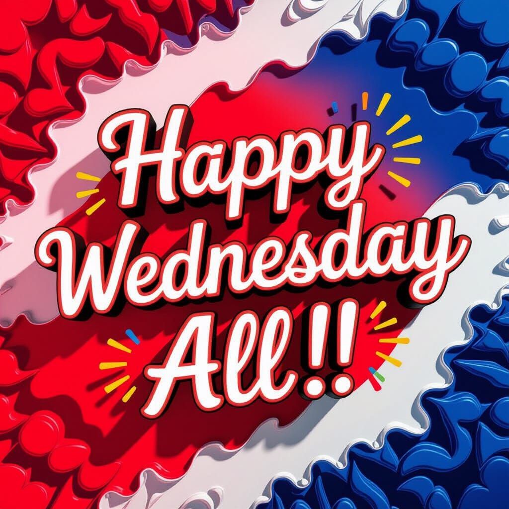 Happy Wednesday 3D Text Art in Bold Style