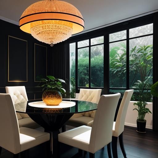 Elegant Modern Dining Room with Professional Lighting