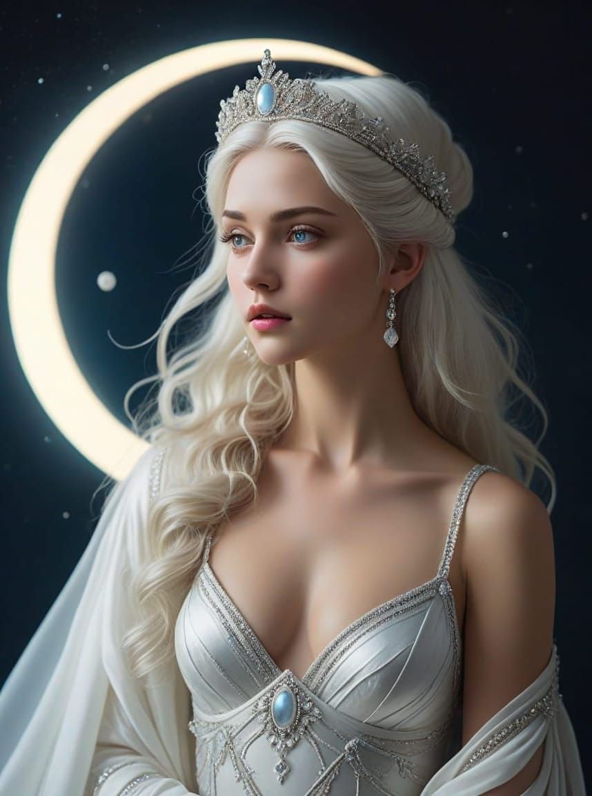 Luminous Goddess of the Moon in Academic Art