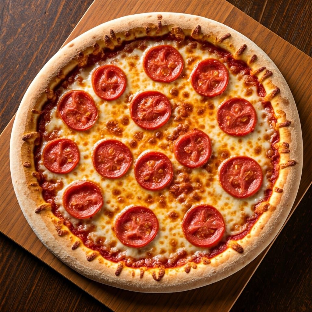 Pizza and Hamburger Still Life