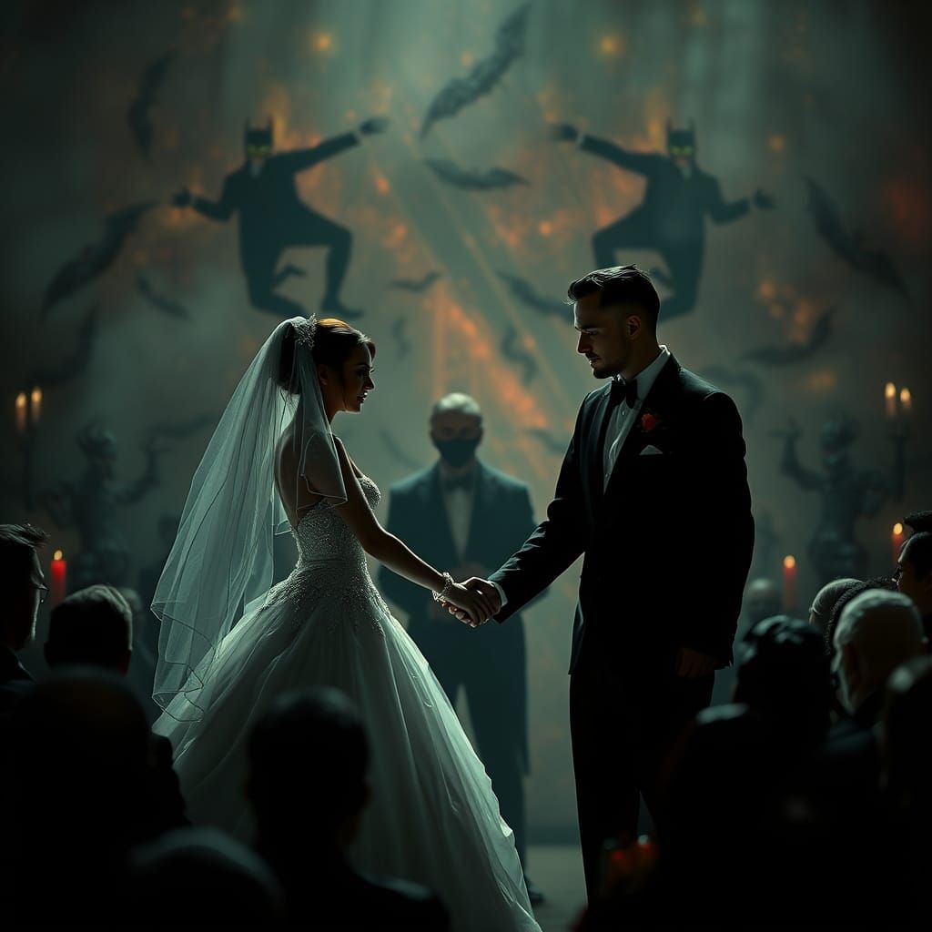 Vampire Bride and Human Groom Wedding Ceremony