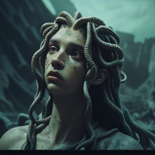 Cinematic Medusa Film Still: Epic and Dramatic