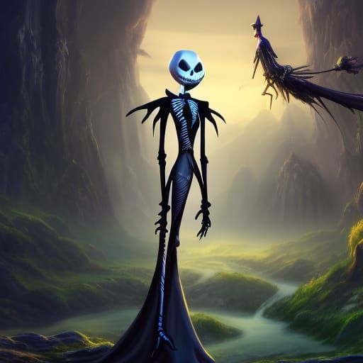 Jack Skellington Matte Painting in Deep Color