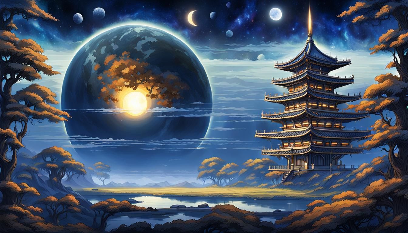 Serene Eclipse Radiating Cosmic Power