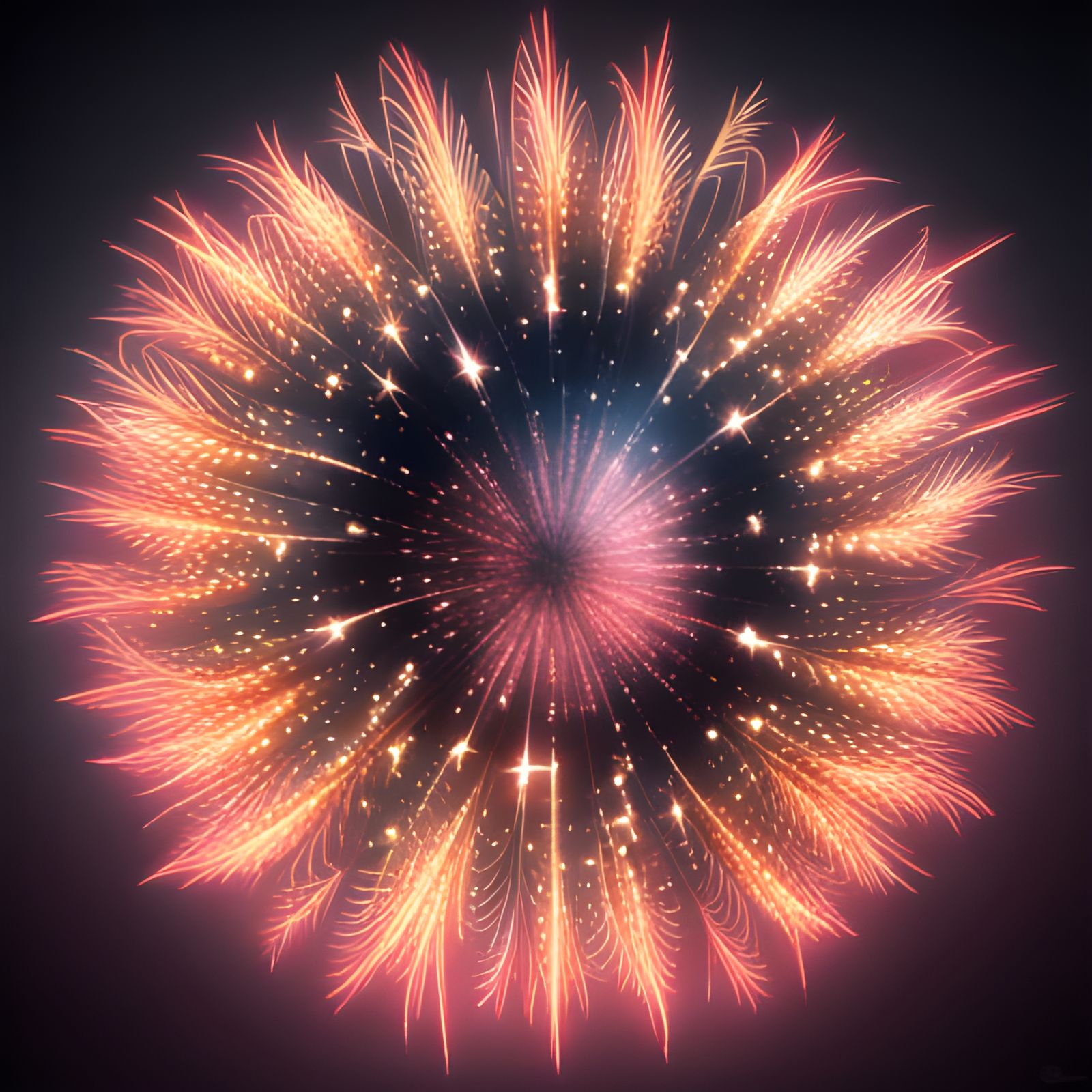 Sparkling Chibbi Fireworks Explosion in Cel-Shaded Style