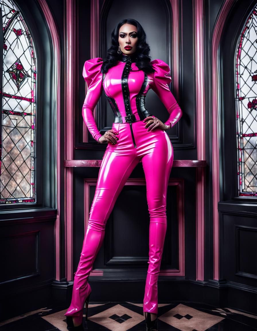 Gothic Pink Latex: A Cinematic Realistic Photograph