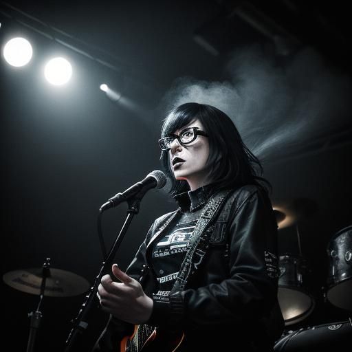 Punk Rock Show in Dark Basement, Black and White Photography