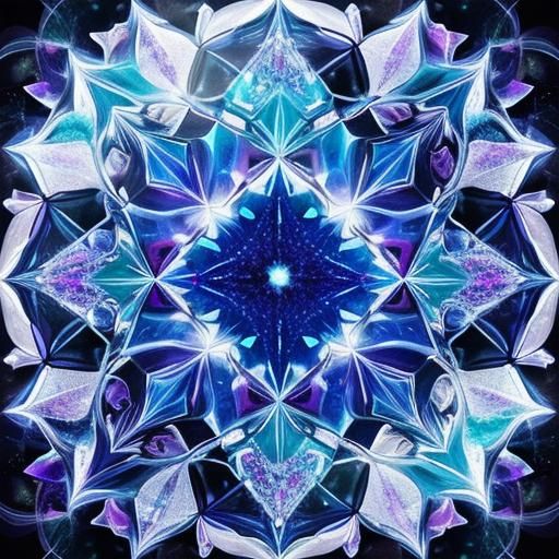 Blue and Purple Crystal Glass Eyes Sculpture