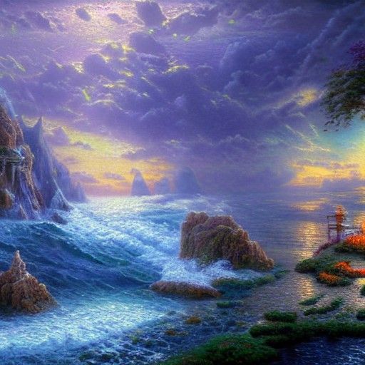 Cinematic Poseidon in Ethereal Fantasy Style