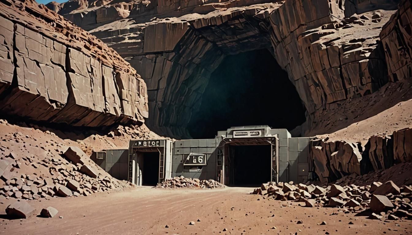 1950s Space Base on Martian Cliff