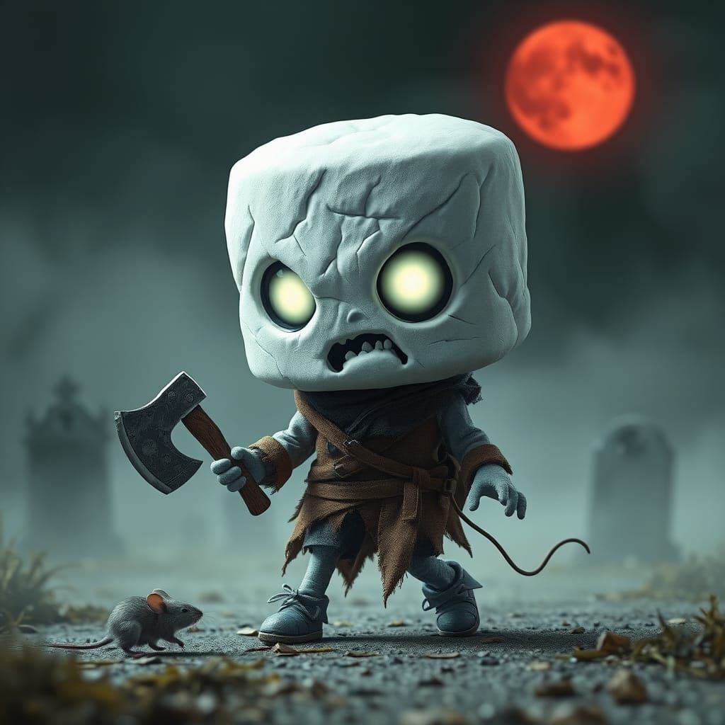 Chibi Zombie Marshmallow Graveyard Chase in 3D