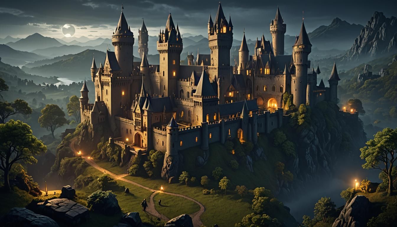 Board Game World - Epic Castle in Fantasy Landscape