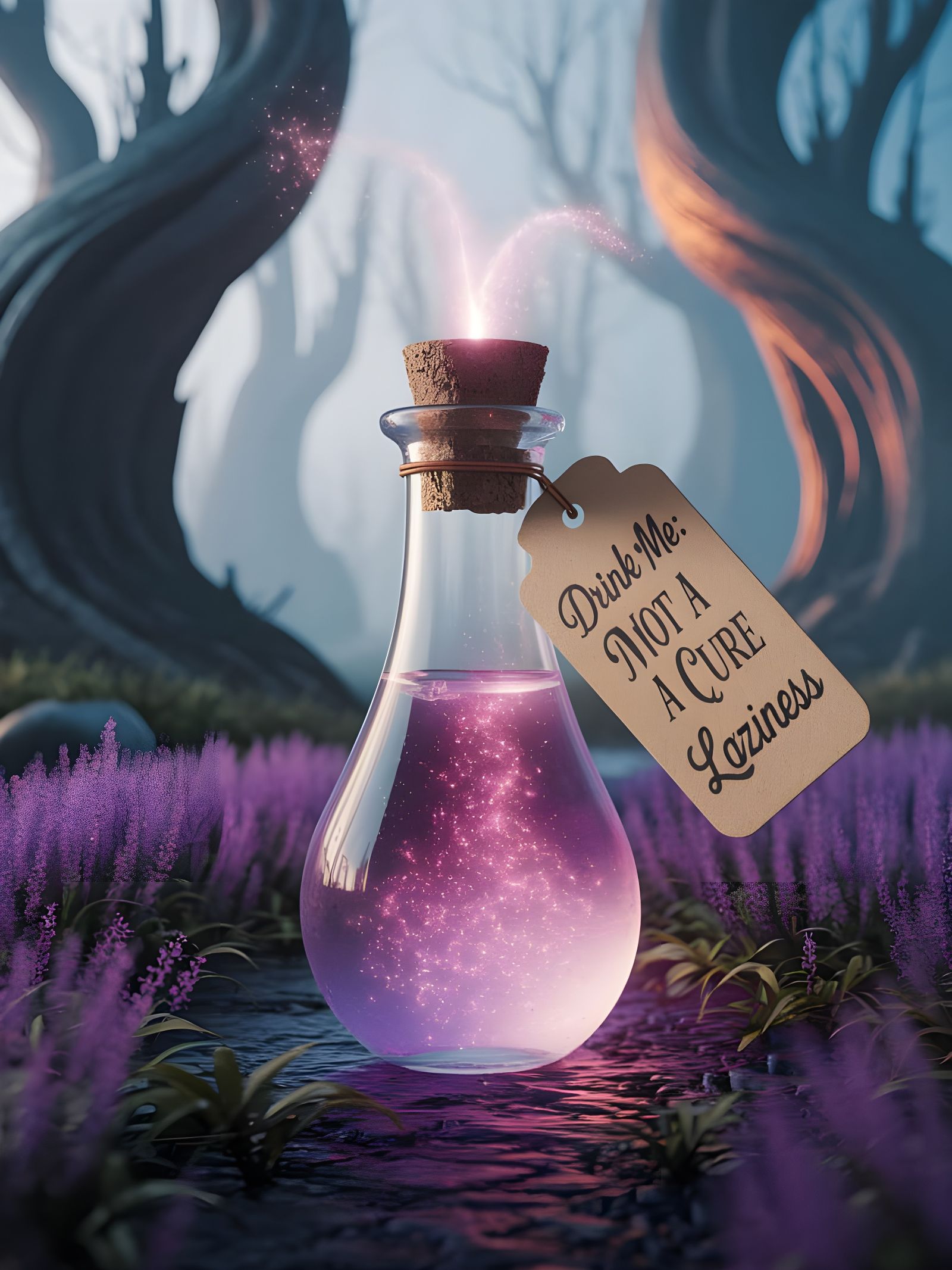 Whimsical Potion in Ethereal Forest Glade