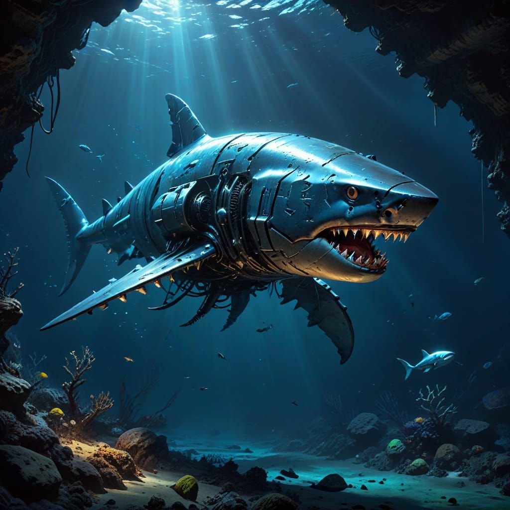 Robot Shark Mech Navigates Deep Sea Trench