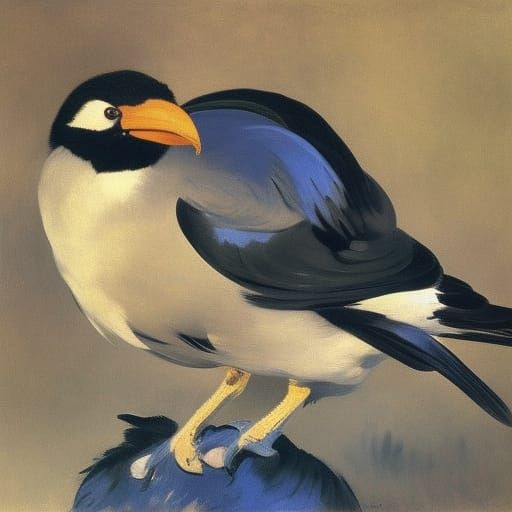 Birds in Flight as Impressionist Painting