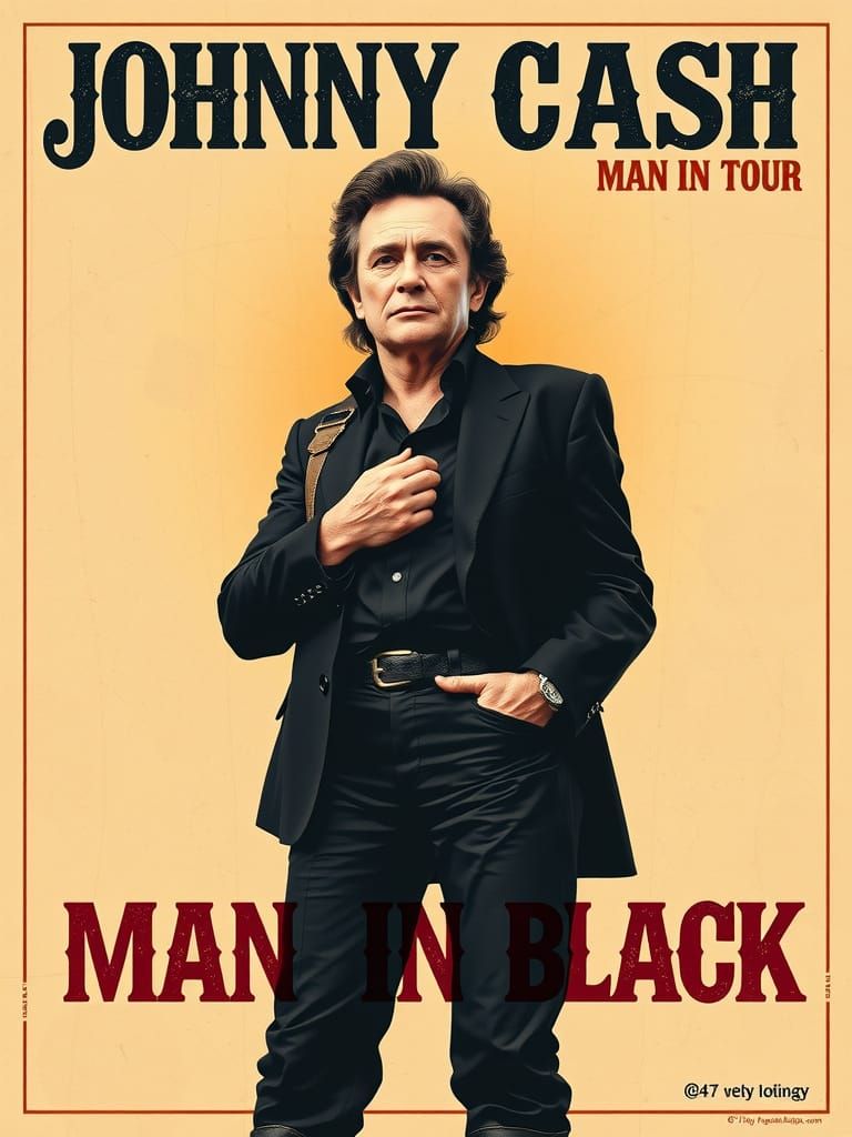 Johnny Cash in Classic Black Tour Poster