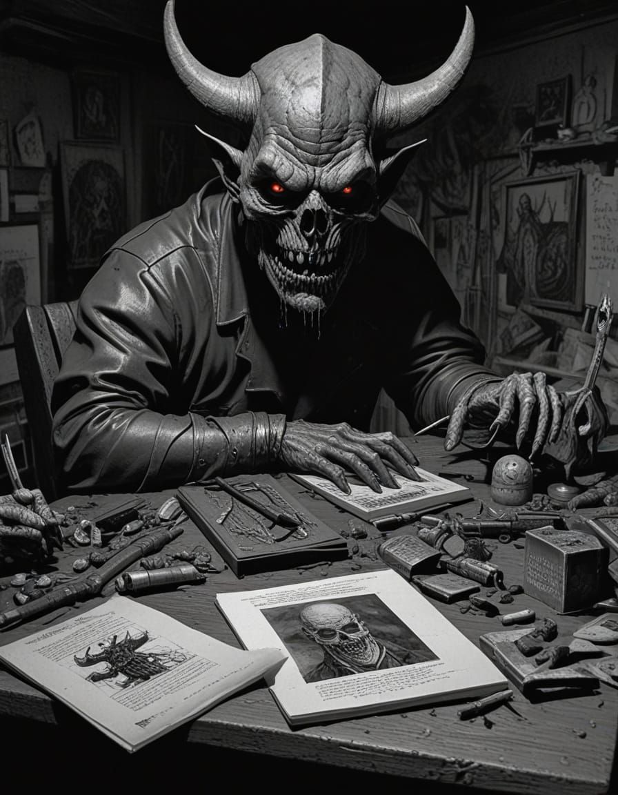 Dark and Ominous Horror Scene in Cyberpunk Style