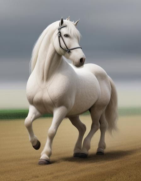 Majestic Draft Horse in Profile