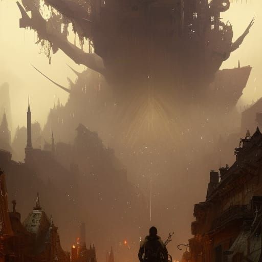 Dark Fantasy Army in Art Nouveau Style