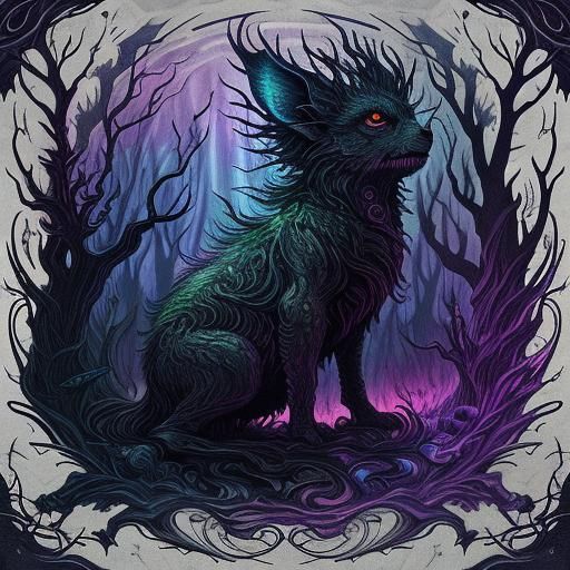 Eerie Forest Creature in Dark Fantasy Style