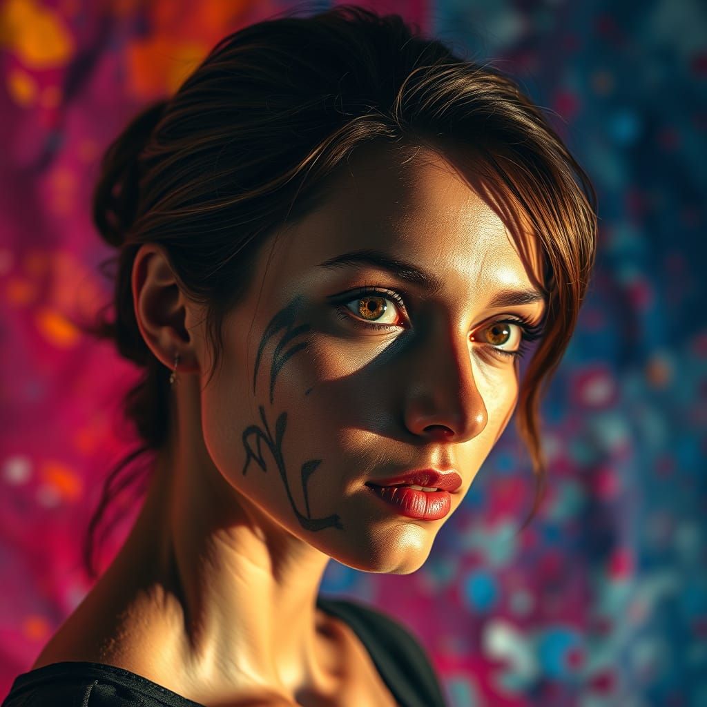 Photorealistic Portrait in Vibrant, Hyperrealistic Style