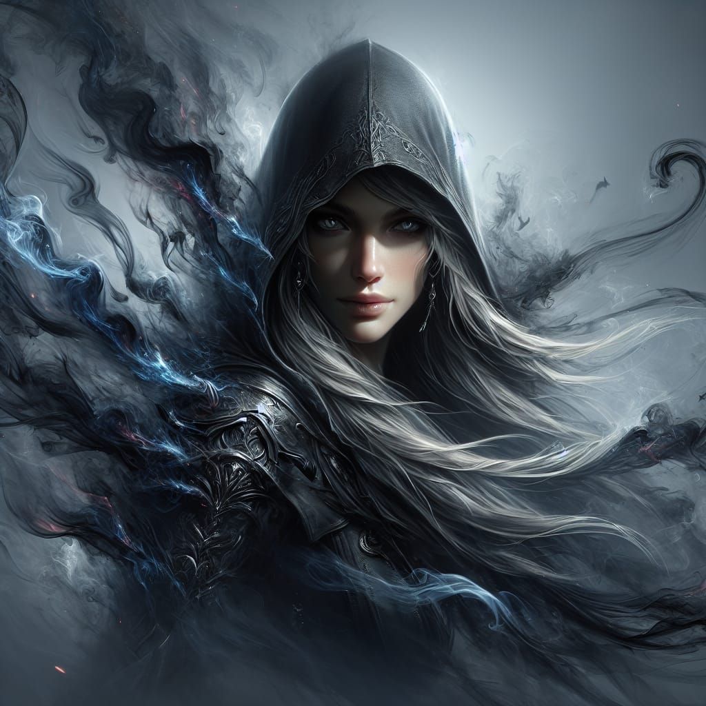 Fantasy Assassin in Dark Cloak