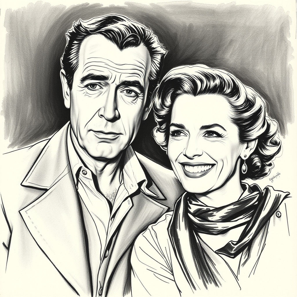 Humphrey Bogart and Lauren Bacall Portrait