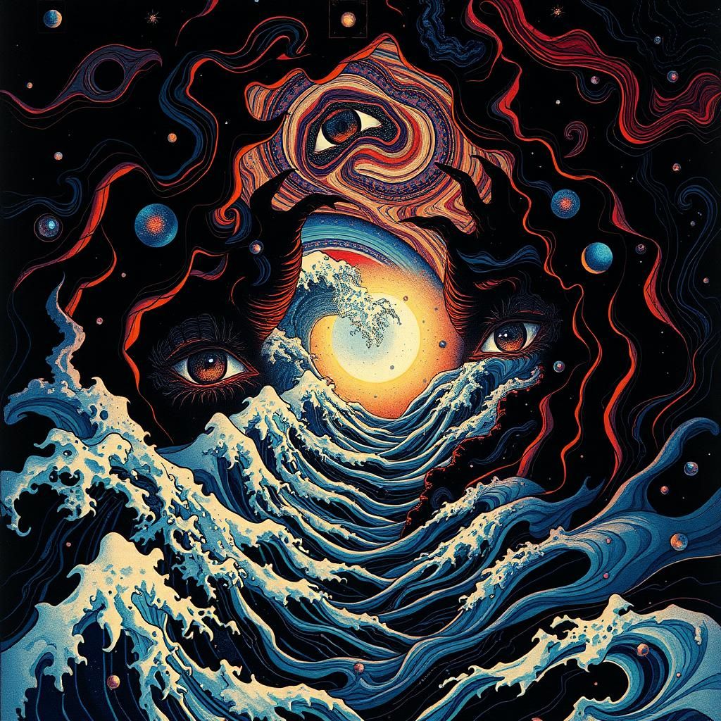 Dreamlike Labyrinth of Swirling Colors