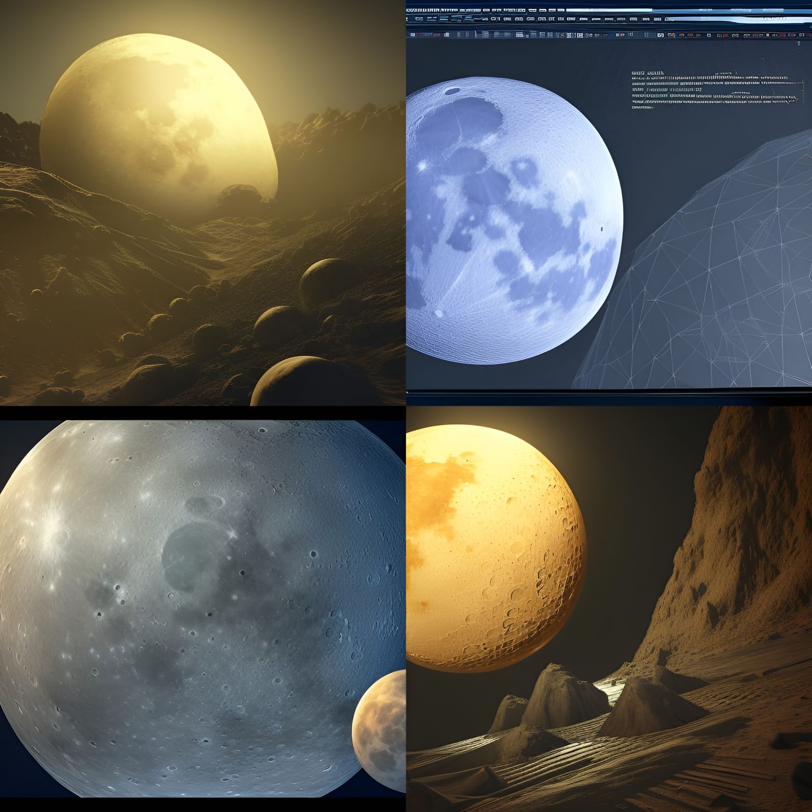 Earth's Moon Blueprint in Cinematic 3D